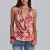 Tatiana rugloze top met strass