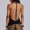 Tatiana rugloze top met studs in zwart