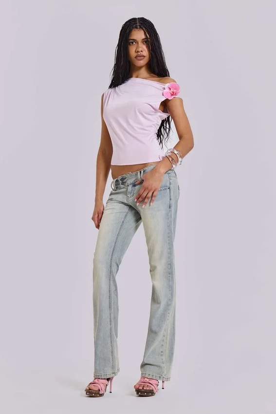 Thirteen-Jeans in lichte wassing