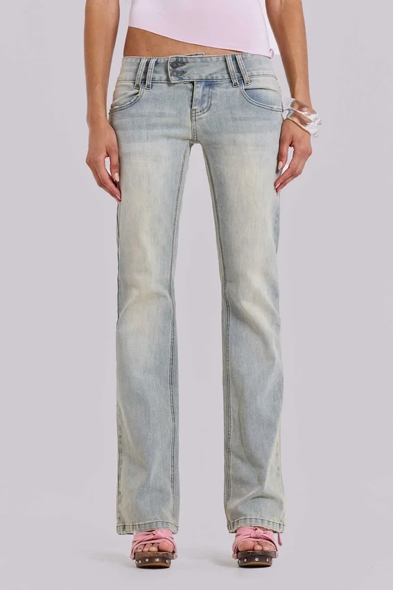 Thirteen-Jeans in lichte wassing