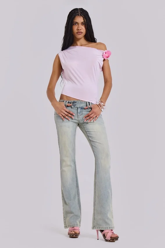 Thirteen-Jeans in lichte wassing