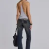 Tori versleten kanten bootcut-Jeans met lage taille