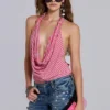 Tullia gestreepte jersey top met drapering