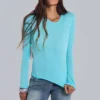 Turquoise Mist-top met lange mouwen