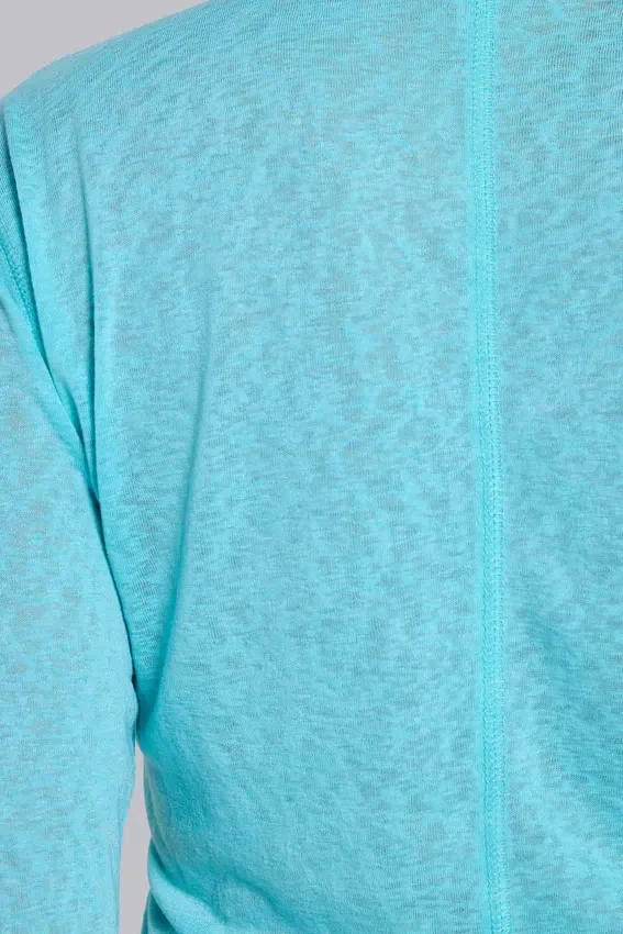 Turquoise Mist-top met lange mouwen