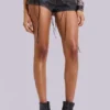 Vaca Whipstitch minishort van imitatieleer in zwart