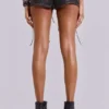 Vaca Whipstitch minishort van imitatieleer in zwart