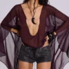 Vaca Whipstitch minishort van imitatieleer in zwart