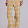 Vellora laaggetailleerde geruite broek