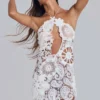 Verbena patchwork gehaakte mini-jurk