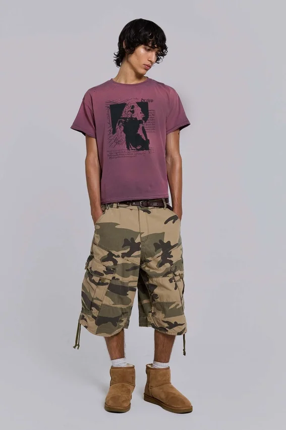 Verbleichte camouflage Cadet-Short