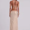 Vida rugloze maxi-jurk in goud