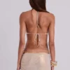 Vida rugloze maxi-jurk in goud