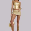Vinta minirok van PU-leer met studs