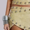 Vinta minirok van PU-leer met studs