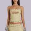 Vinta minirok van PU-leer met studs
