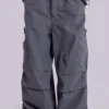 Vintage grijze parachute-cargobroek