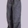 Vintage grijze parachute-cargobroek