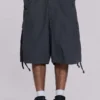 Vintage grijze parachute-Cargoshorts