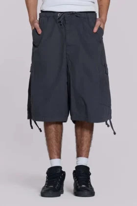 Vintage grijze parachute-Cargoshorts