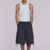 Vintage grijze parachute-Cargoshorts