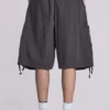 Vintage grijze parachute-Cargoshorts