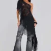 Gewassen zwarte Drift-Jeans met bootcut
