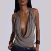 Vrax top met cowl-hals en rits