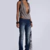 Vrax top met cowl-hals en rits