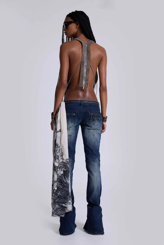 Vrax top met cowl-hals en rits