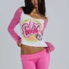 Wag T-shirt met raglanmouwen en airbrush-print