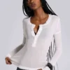 White Haze Henley-top