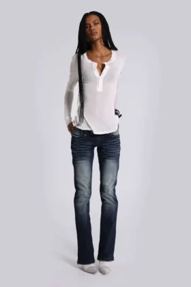White Haze Henley-top
