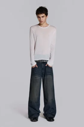 White Mist-top met lange mouwen