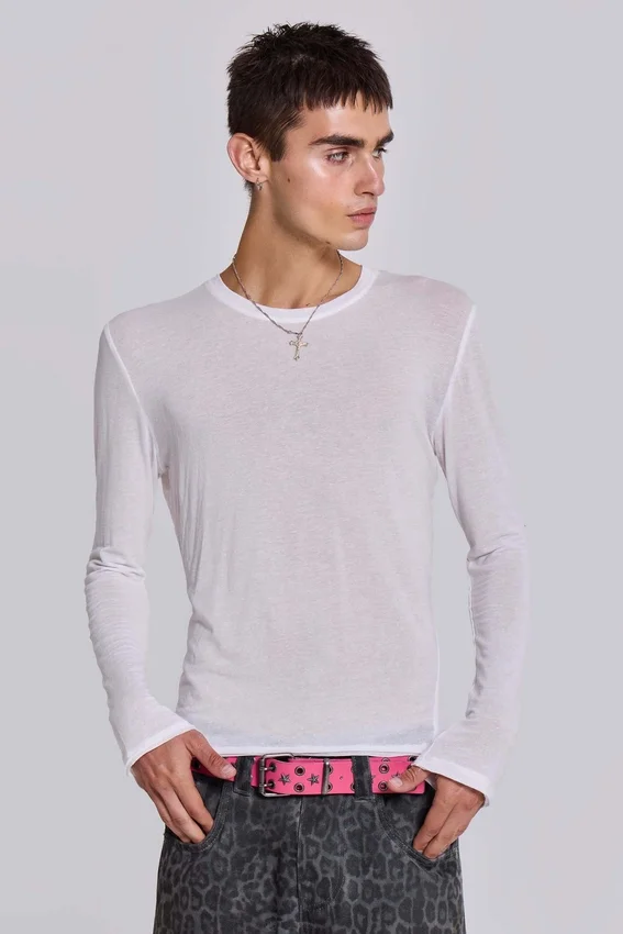 White Mist-top met lange mouwen