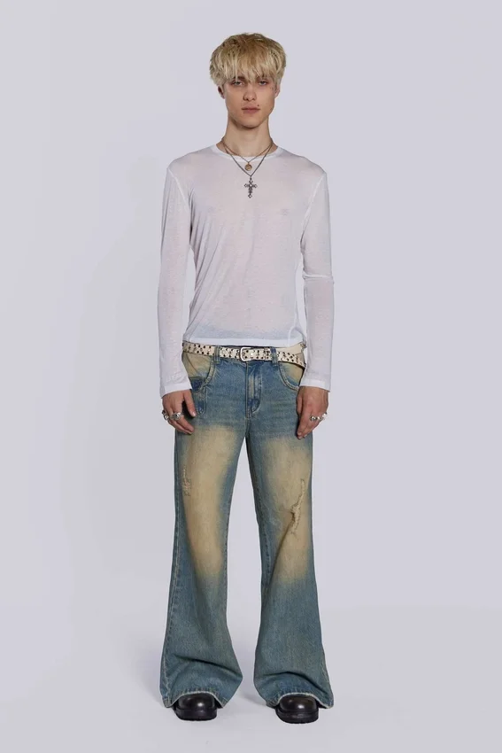 White Mist-top met lange mouwen