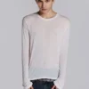 White Mist-top met lange mouwen