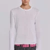 White Mist-top met lange mouwen