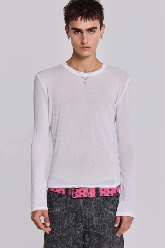 White Mist-top met lange mouwen