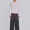 White Mist-top met lange mouwen