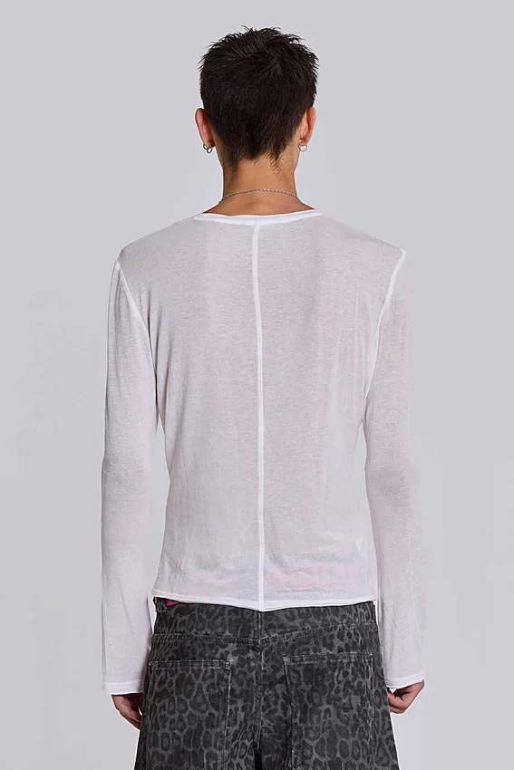 White Mist-top met lange mouwen