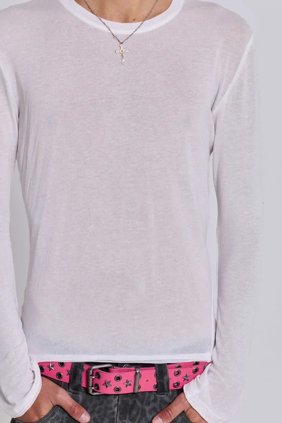 White Mist-top met lange mouwen