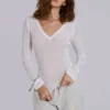 White Mist top met V-hals