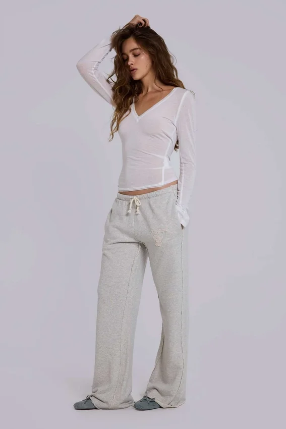 White Mist top met V-hals