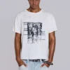 Wit ets-T-shirt met korte mouwen