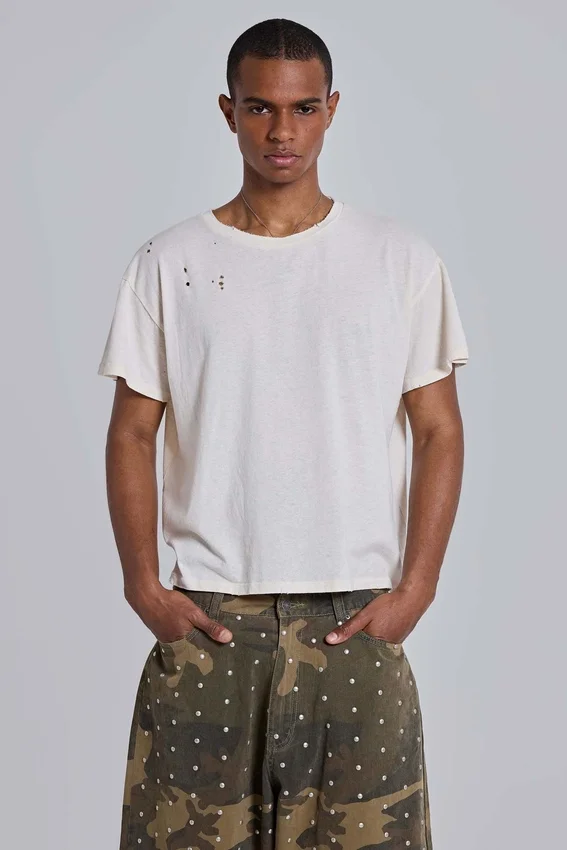 Wit Moth cropped T-shirt