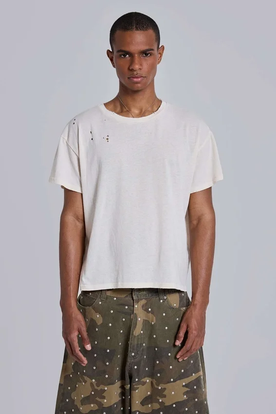 Wit Moth cropped T-shirt