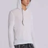 Witte gemêleerde Mist-hoodie