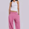 Witte geribde longline-vest