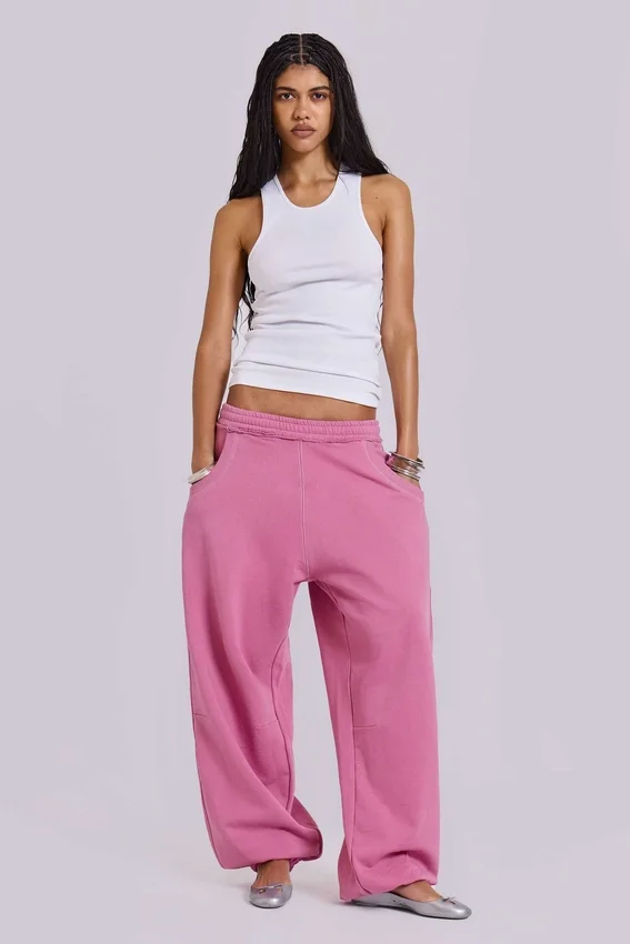 Witte geribde longline-vest